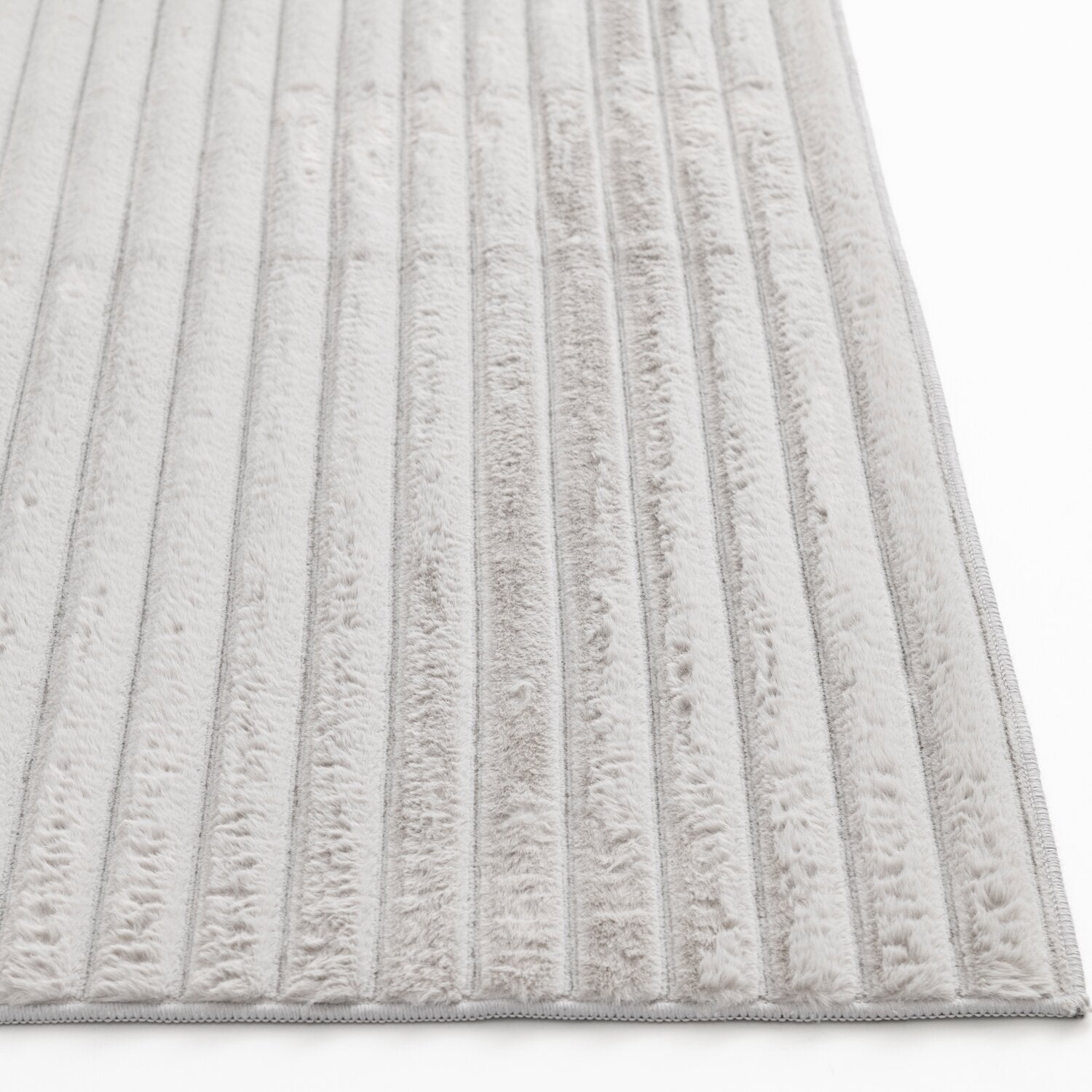 Channel Area Rug Dream Step Memory Foam Channel Light Grey Faux Fur Area Rug - 5' x 7 ...