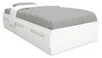Riley Mates Bed with 3-Drawer Storage for Kids, Made in Canada, White - Twin Size 