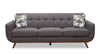 Freeman Linen-Look Fabric Sofa - Charcoal 