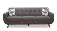 Freeman Linen-Look Fabric Sofa - Charcoal  