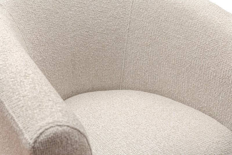 Ethan 31\" Linen-Look Fabric Tub-Style Accent Chair with Wood Legs – Linen 