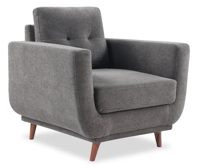 Cosmo 34" Fabric Chair with Tufted Back Cushion - Charcoal | Fauteuil Cosmo de 34 po en tissu avec coussin de dossier capitonné - anthracite