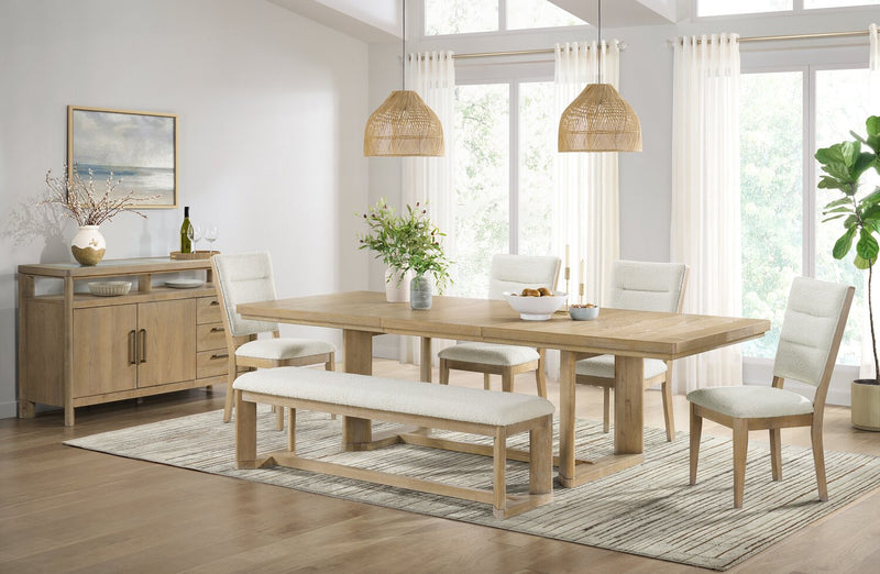 Aspen Dining Server, 64\"W, Wine & Stemware Racks, 3 Drawers & 2 Doors - Natural