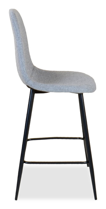 Jax Counter-Height Stool with Polyester Fabric, 26\"H, Metal - Grey
