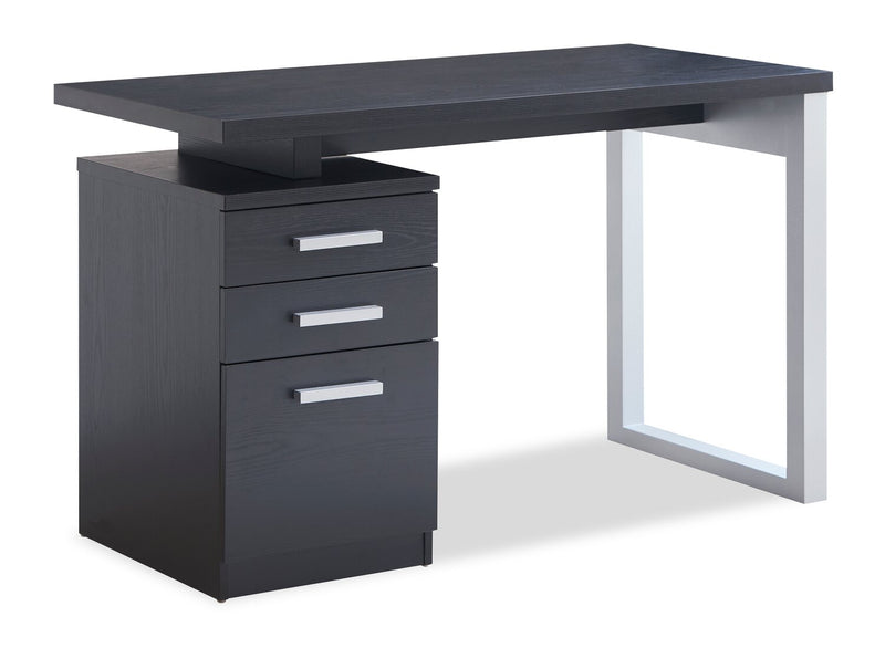 Oscar 47\" Reversible Office Desk with Storage – Matte Black