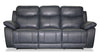 Corbin 84.65\" Top-Grain Genuine Leather Reclining Sofa - Blue