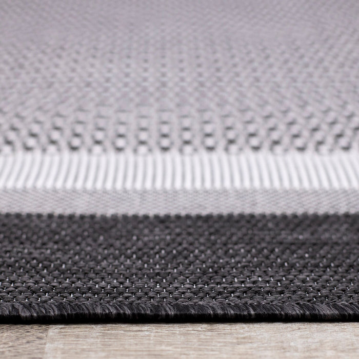 Milo 5'3\" x 7'7\" Flatweave Monochromatic Outdoor Rug – Grey 
