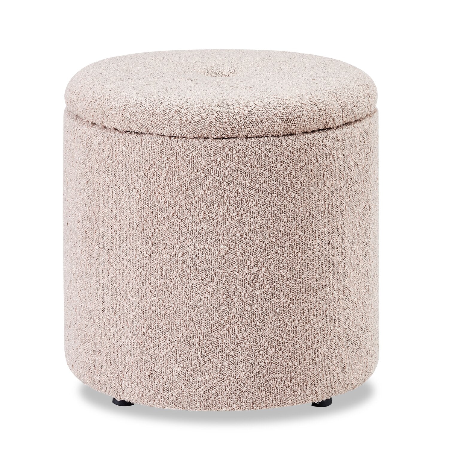 Saskatchewan Round Fabric Storage Ottoman Pink The Brick