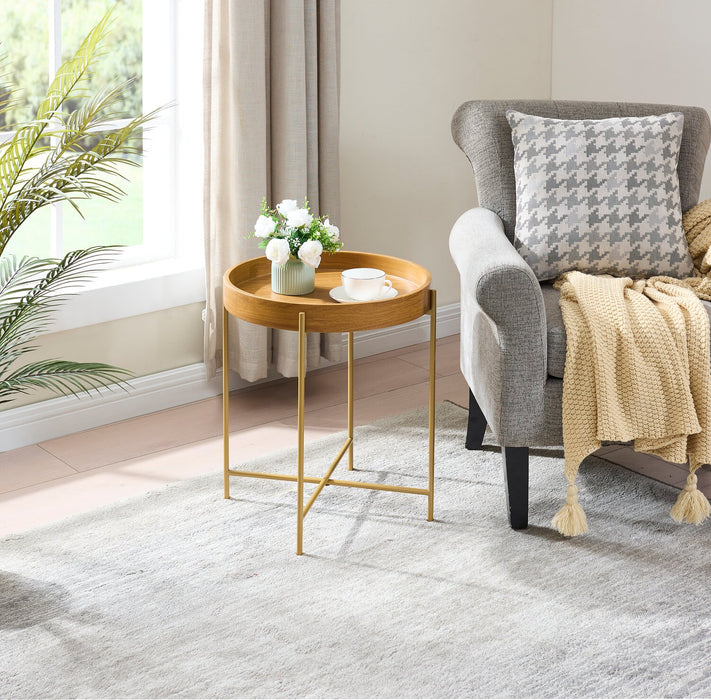 Soren 20\" Accent Table - Honey Walnut