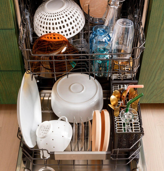 Café 24\" 39 dBA Smart Top-Control CustomFit Dishwasher with Third Rack - Stainless Steel - CDT888P2VS1
