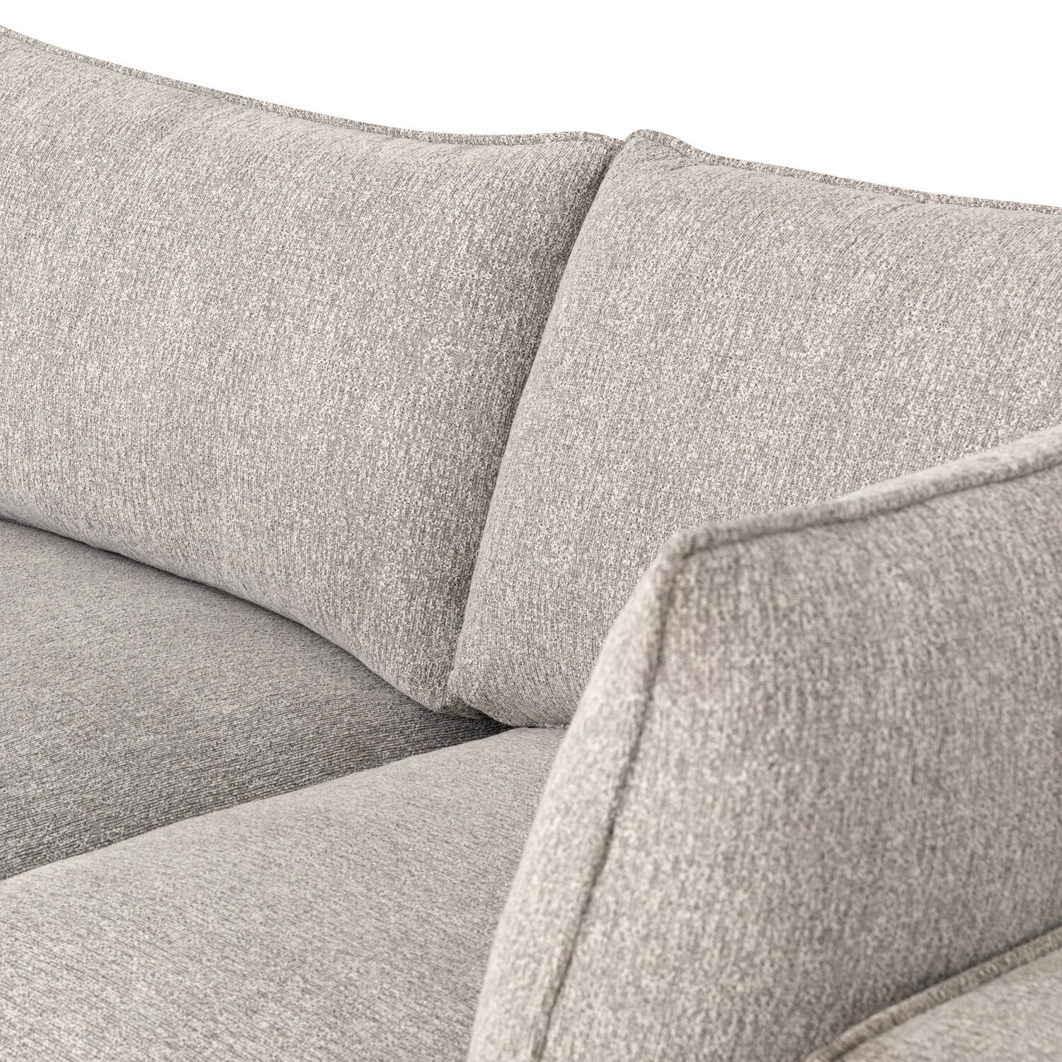 Fusion Modular 83.46" Silver Grey Chenille Fabric Loveseat with Rem
