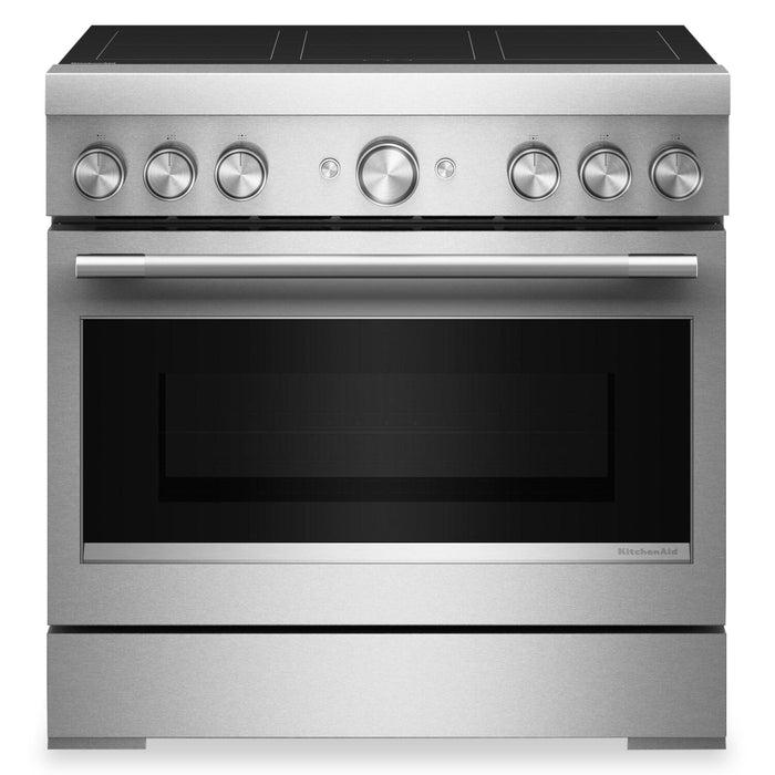 KitchenAid 36\" 5.1 Cu. Ft. Freestanding Induction Range with No Preheat Air Fry – Stainless Steel - KFIS936SSS
