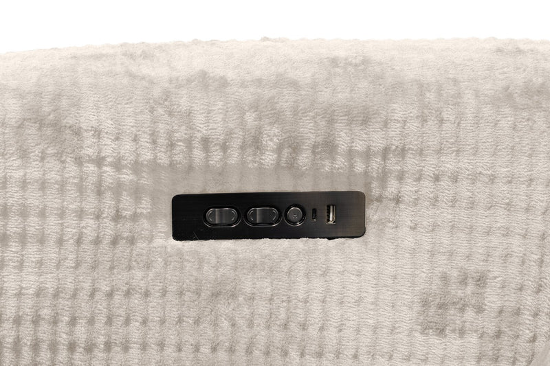 Remi 38\" Fabric Swivel Glider Power Reclining Chair with USB ports – Taupe