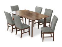 Rain 7-Piece Rectangle Dining Set - Grey 