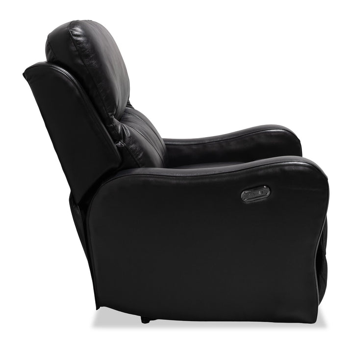 Elli 32\" Faux Leather Swivel Glider Power Reclining Chair – Black