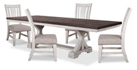 Willow 5pc Dining Set with Table & 4 Chairs, 84-106