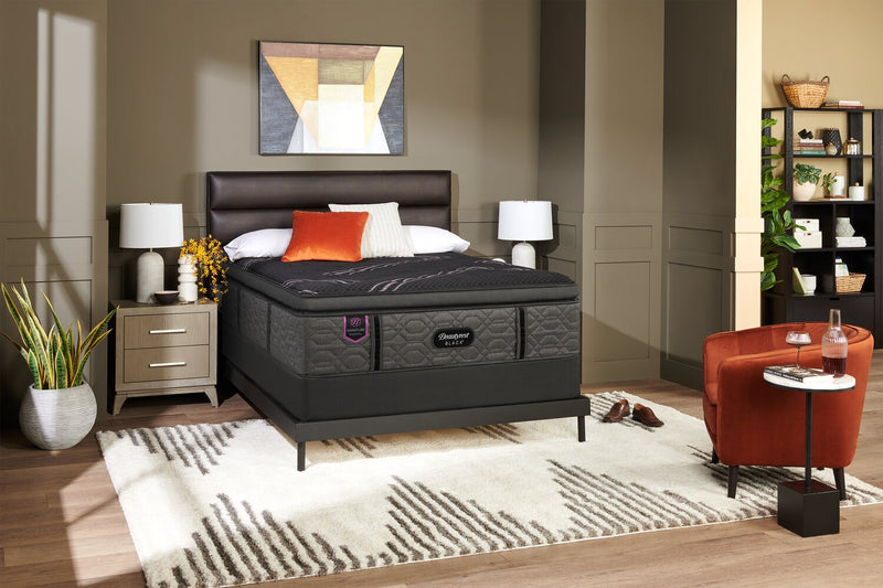 Beautyrest Black Signature Magenta Euro Pillowtop Queen Mattress Set