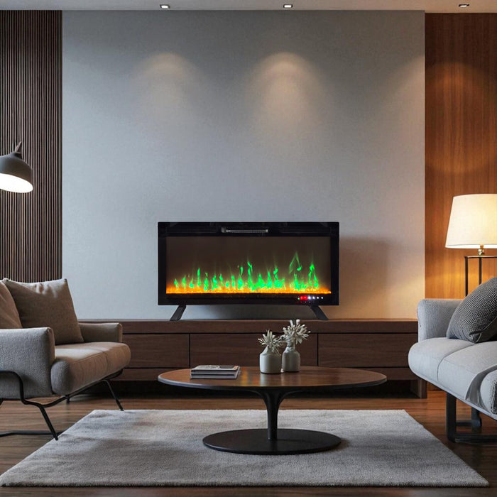 Mirage 42\" Modern Electric Fireplace - Black