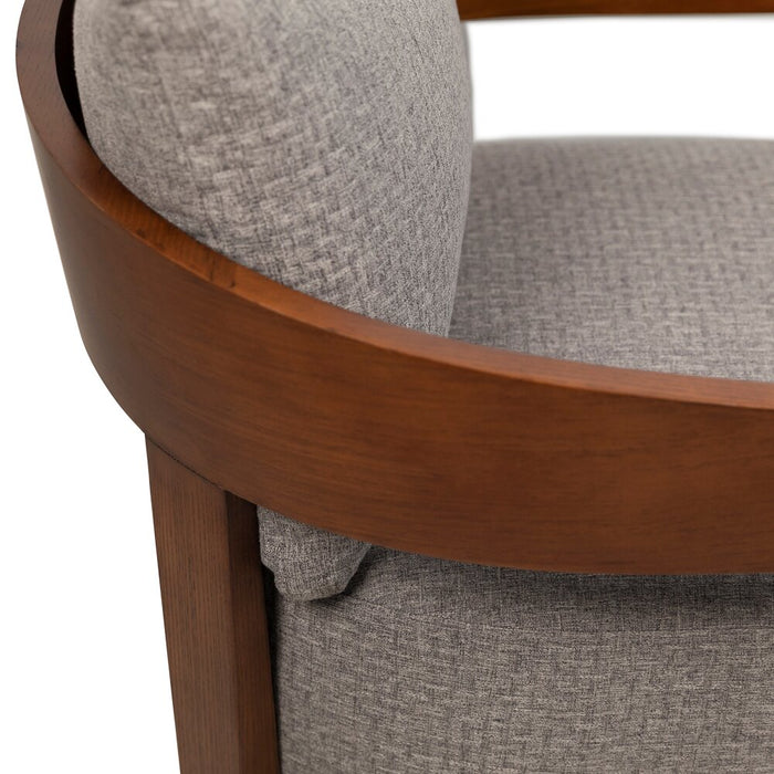 Amor 28.54\" Fabric Accent Chair with Wood Arms and Legs - Grey