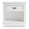 Quinn Bedside 1-Drawer Nightstand with Shelf, 24\"W x 26\"H - White