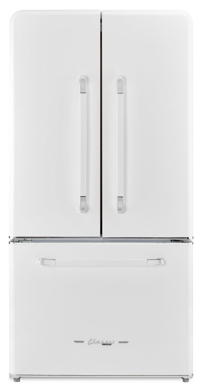 Classic Retro by Unique 36" 21.4 Cu. Ft. Counter-Depth Refrigerator - Marshmallow White - UGP-595L W AC | Réfrigérateur Classic Rétro par Unique de 36 po et de 21,4 pi3 de profondeur comptoir - blanc guimauve - UGP-595L W AC | U595LWAC