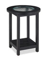 Dalton 18\" Chairside Table with Glass Top – Black 
