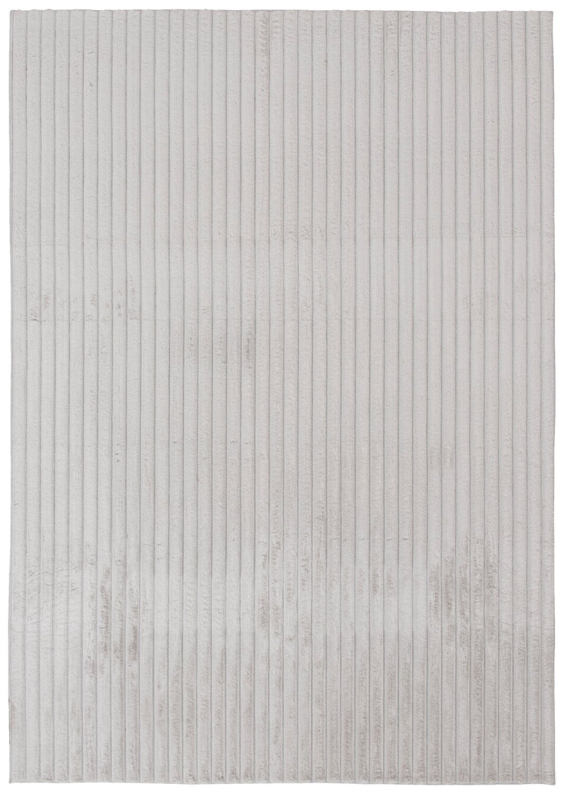Dream Step Memory Foam Channel Light Grey Faux Fur Area Rug - 5' x 7 ...