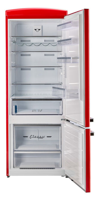 Unique Classic Retro 28\" 17 Cu Ft. Bottom Mount Refrigerator - Red - UNQ-455L R AC
