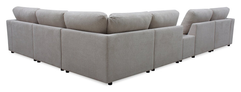 Voyage Modular 7-Piece Fabric Sectional with Console and Removable Back Cushions – Beige