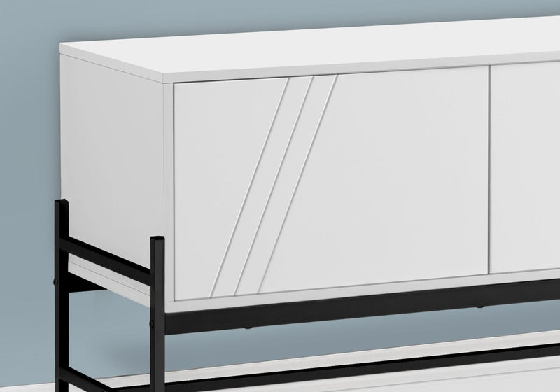 Jae 59\" Modern TV Stand with Storage and Cable Management for TVs up to 65\"- White