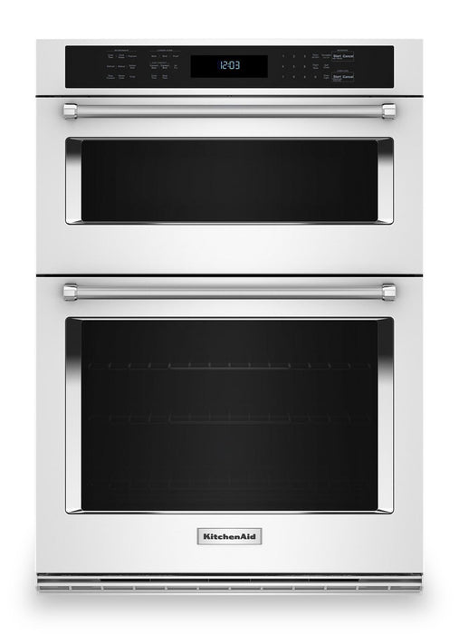 KitchenAid 30\" 6.4 Cu. Ft. Combination Microwave Wall Oven with Air Fry - KOEC530PWH