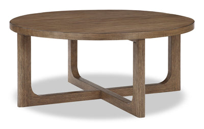 Maxwell 42" Round Coffee Table - Light Brown Hickory | Table à café ronde Maxwell de 42 po - noyer brun clair