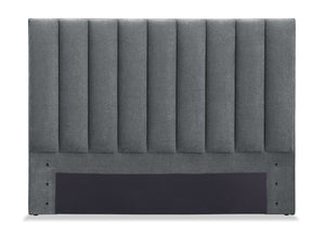 Amos Charcoal Channel Fabric Headboard - Queen