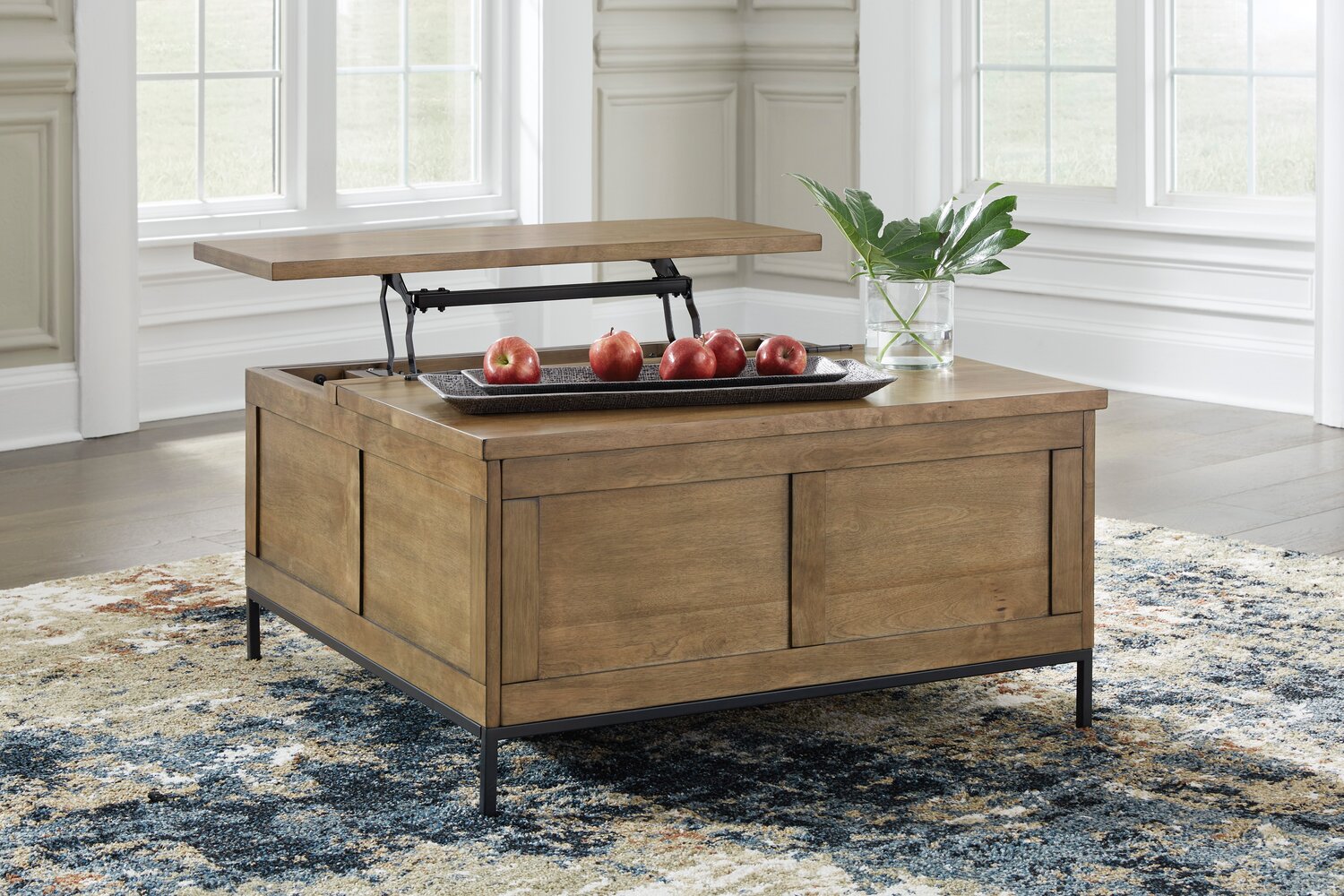 York 36” Rustic Solid Wood Lift Top Coffee Table with Storage - Brown ...