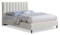 Kort & Co. Rain Upholstered Platform Bed in Taupe Fabric, Tufted - Full Size 