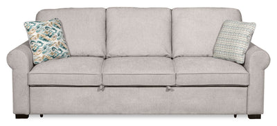 Scott Living Haven 96" Chenille Fabric Sleeper Sofa with Wood Legs - Grey | Sofa-lit Haven de Scott Living de 96 po en tissu de chenille avec pattes en bois - grise