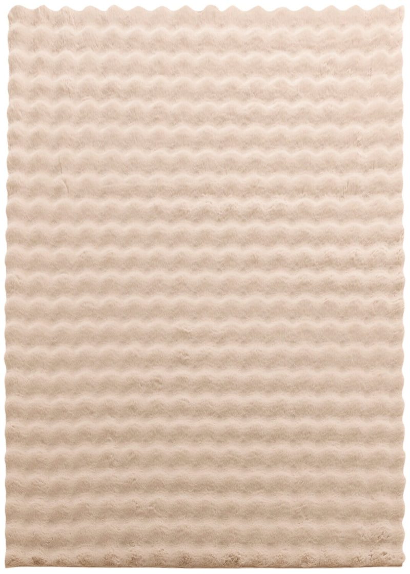 Dream Step Memory Foam Bubble Taupe Faux Fur Area Rug - 5' x 7' - The Brick