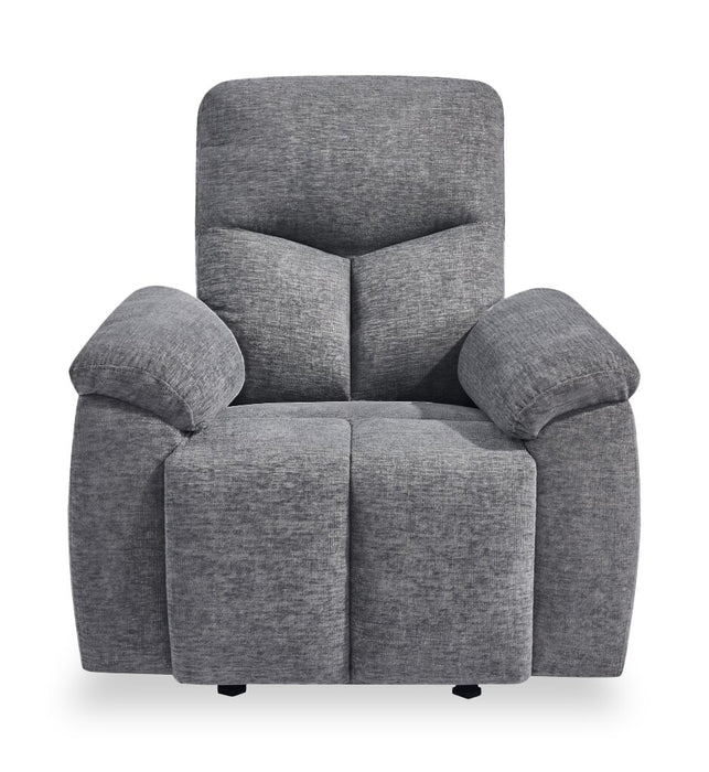 Blake 38.58\" Chenille Fabric Manual Reclining Chair – Grey 