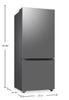 Samsung 28" 15 Cu. Ft. Counter-Depth Bottom Mount Refrigerator – Silver - RB15DG6000SRAA | Réfrigérateur Samsung de 15 pi3 et de 28 po de profondeur comptoir à congélateur inférieur - argenté - RB15DG6000SRAA