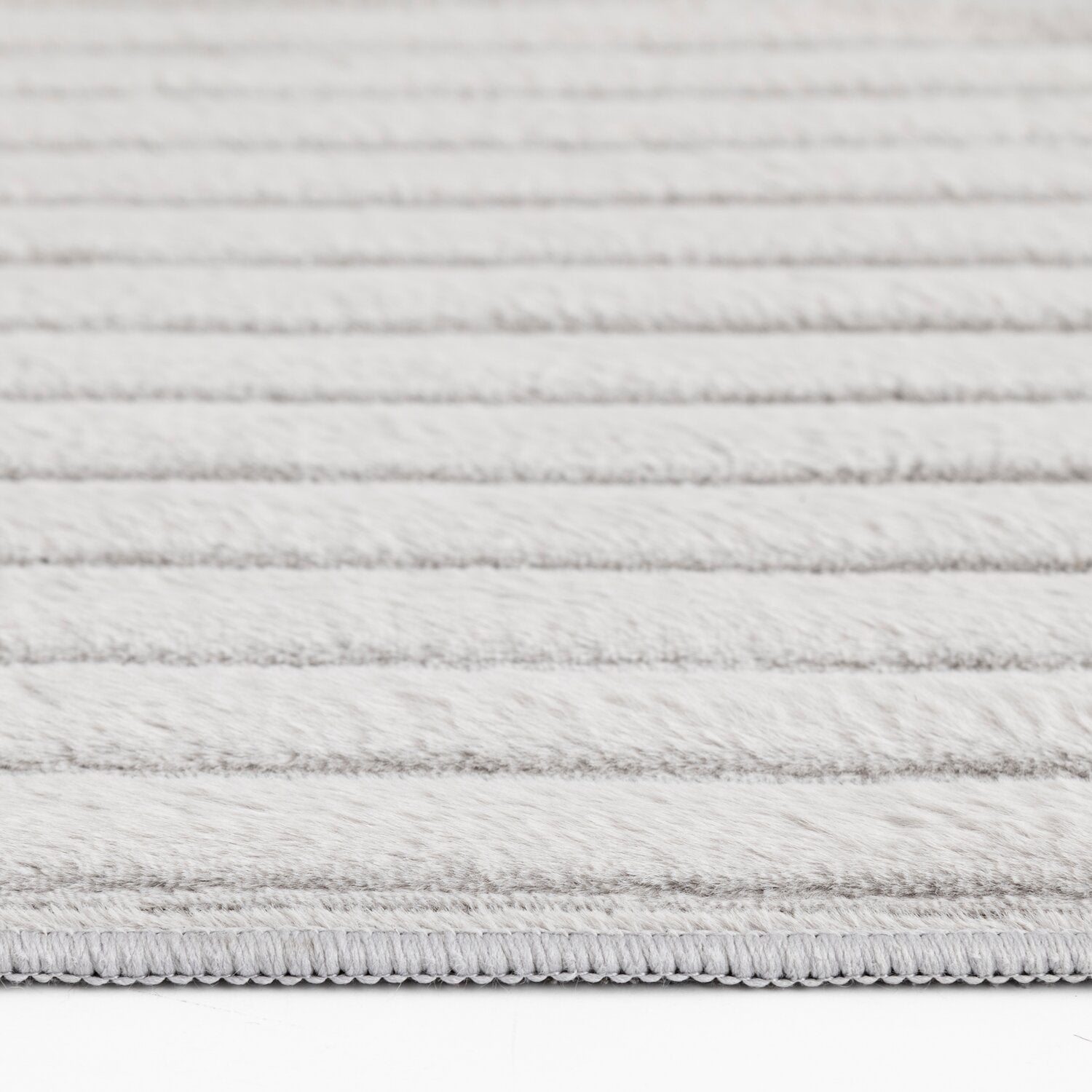 Channel Area Rug Dream Step Memory Foam Channel Light Grey Faux Fur Area Rug - 5' x 7 ...