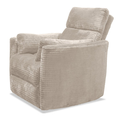 Remi 38" Fabric Swivel Glider Power Reclining Chair with USB ports – Taupe  | Fauteuil pivotant coulissant à inclinaison électrique Remi de 38 po en tissu avec ports USB - taupe