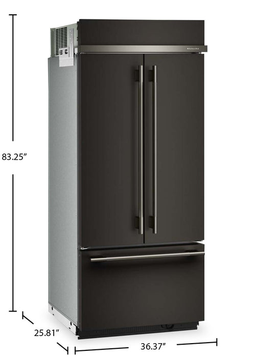 KitchenAid 36\" 20.8 Cu. Ft. French Door Bottom Mount Refrigerator - Black Ore - KBFN536SBE