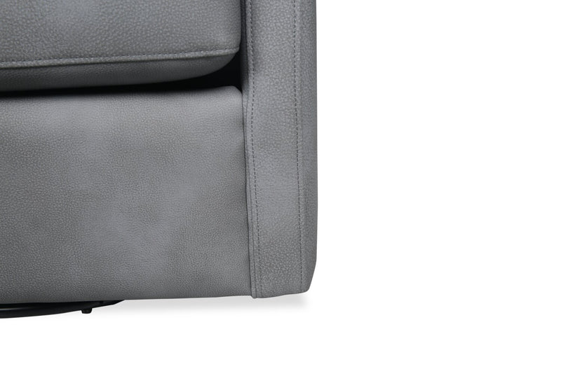 Ever 28\" Swivel Leather-Like Fabric Accent Chair – Grey