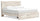 ["Derekson Storage Bed with 2 Built-In Footboard Drawers, Rustic White - King Size"]