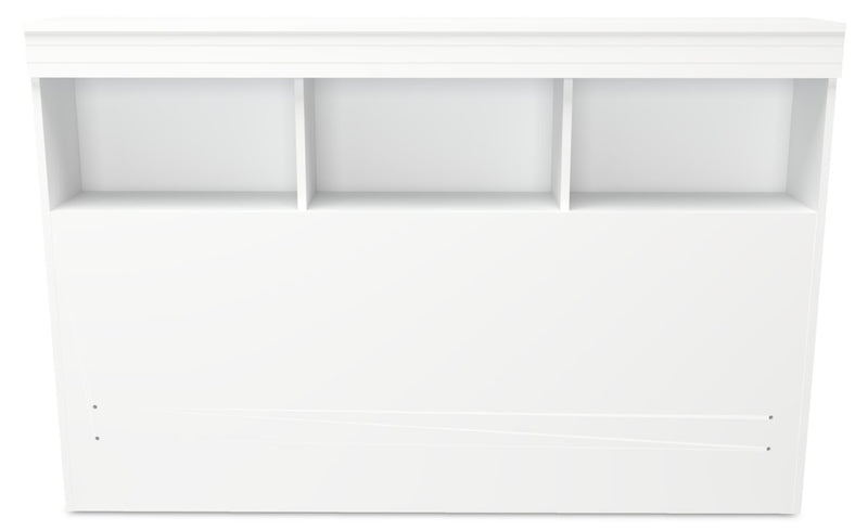 Riley Mates Bed 5pc Set with Bookcase Headboard, Dresser & Mirror, White - Full Size