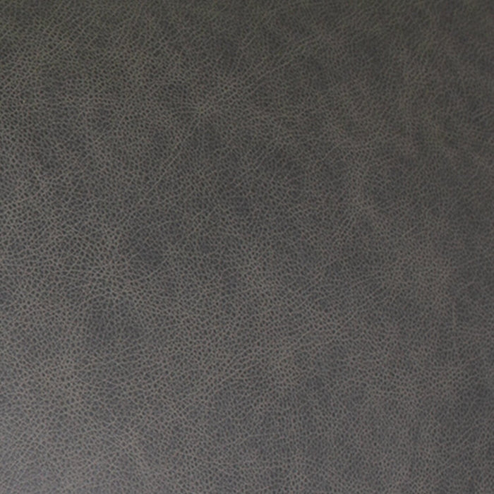 Melrose 31\" Top-Grain Genuine Leather Ottoman with Metal Legs - Grey