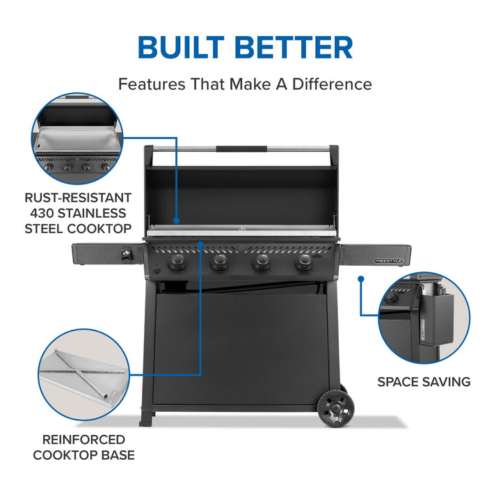 Napoleon 33,600-BTU 36-Inch 4-Burner Griddle with Rust-Resistant Stainless Steel Cooktop - F36FTPMK