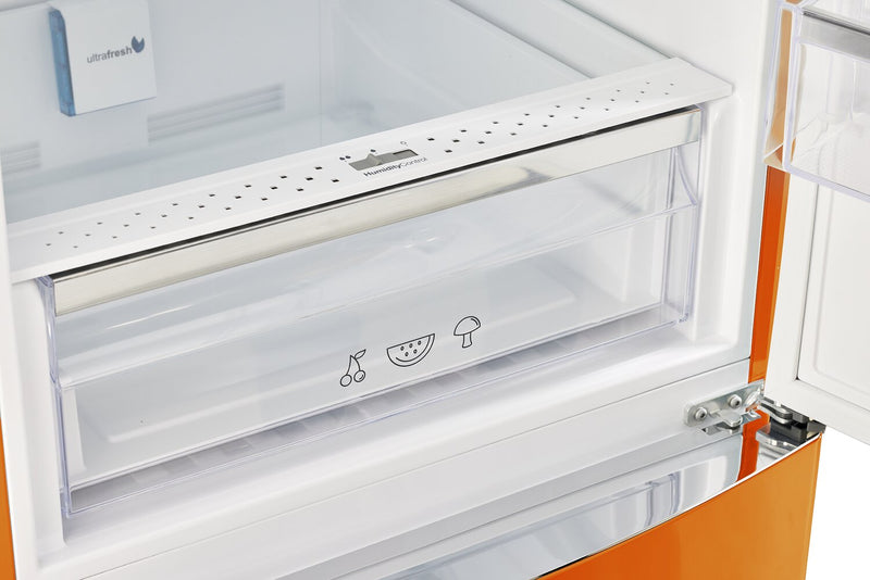 Classic Retro by Unique 24\" 12 Cu. Ft. Bottom-Freezer Refrigerator - Creamsicle Orange - UGP-340L O AC