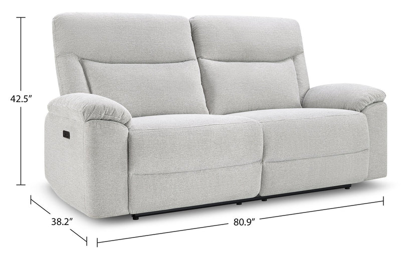 Spencer 80.9\" Chenille Fabric Manual Reclining Sofa - Grey