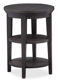 Hanson 18” Round Traditional Pine End Table - Graphite